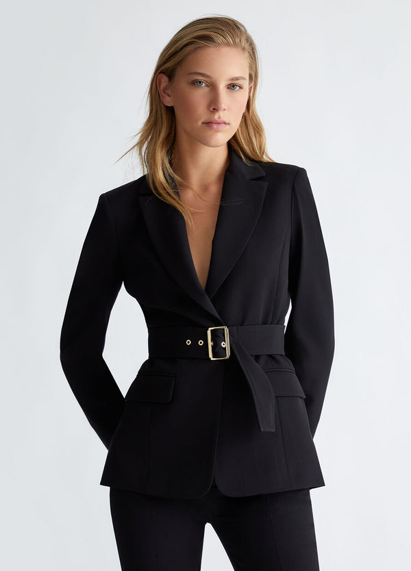 Blazer with belt black